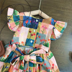 Vestido Infantil Xadrez Florzinhas