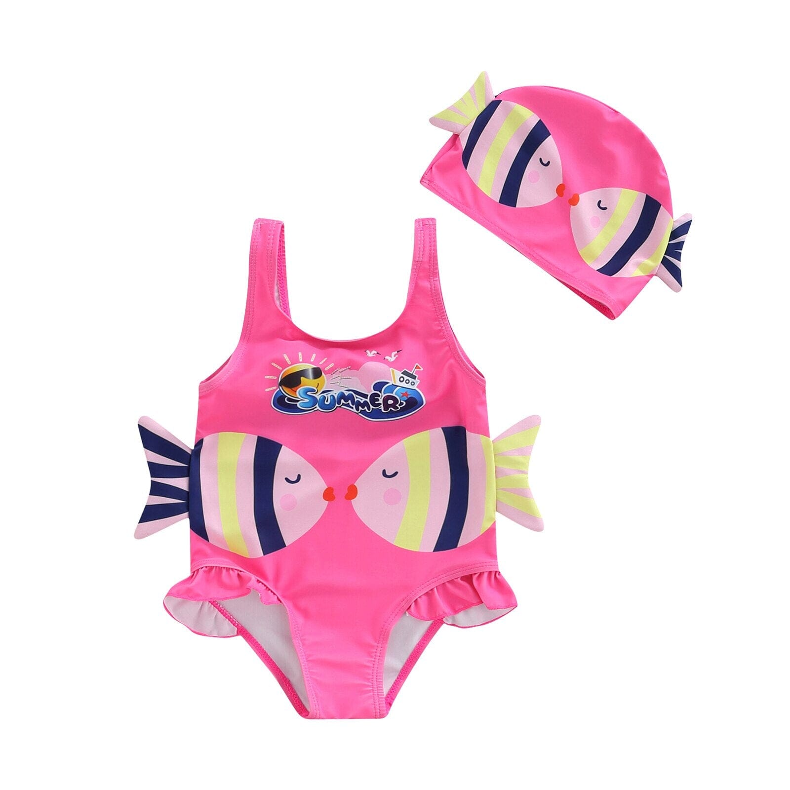 Maiô Infantil Peixinhos + Touca