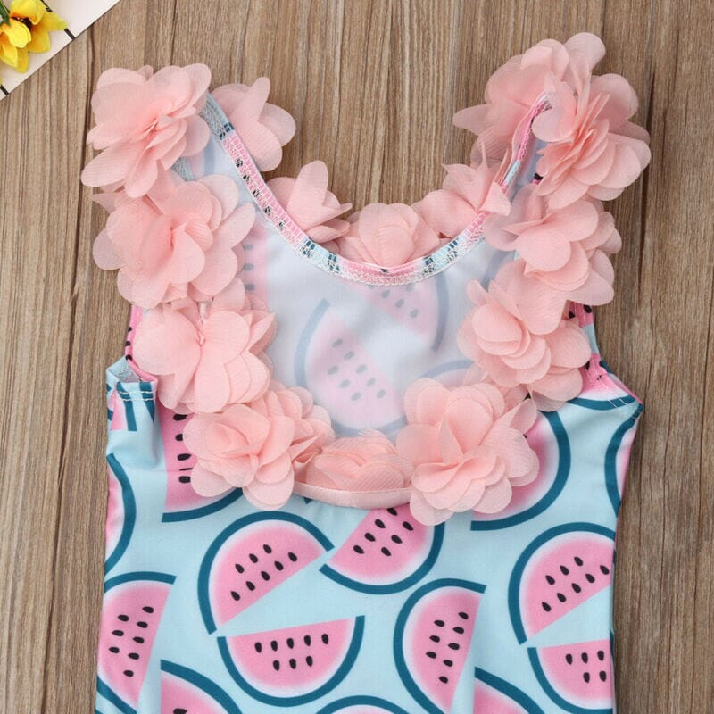 Maiô Infantil Melancia e Frufru