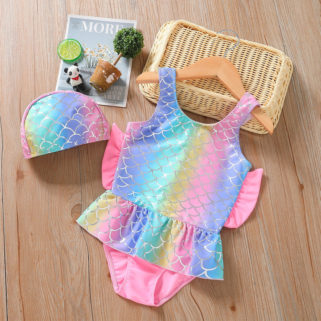 Maiô Infantil Sereia + Chapéu