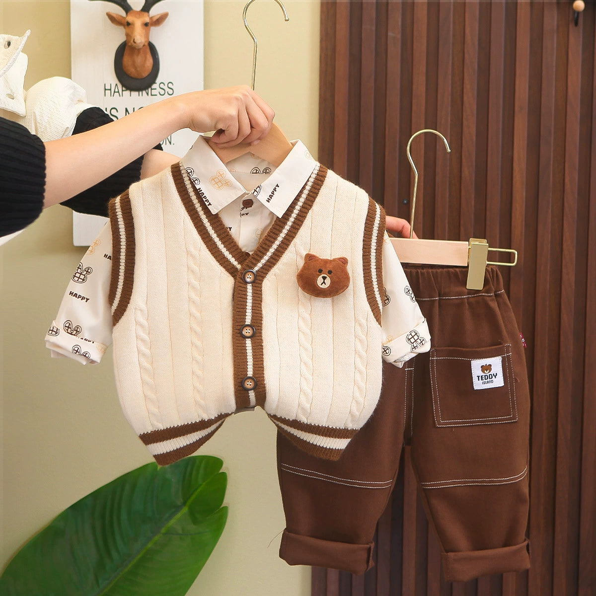 Conjunto Infantil Masculino 3 Peças Ursinho