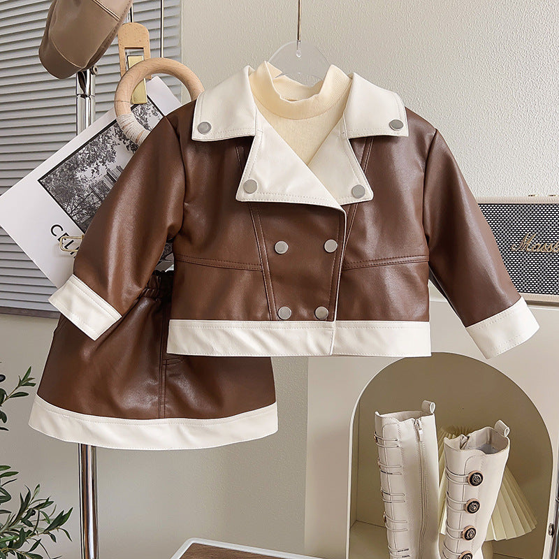 Conjunto Infantil Feminino Couro Botõezinhos