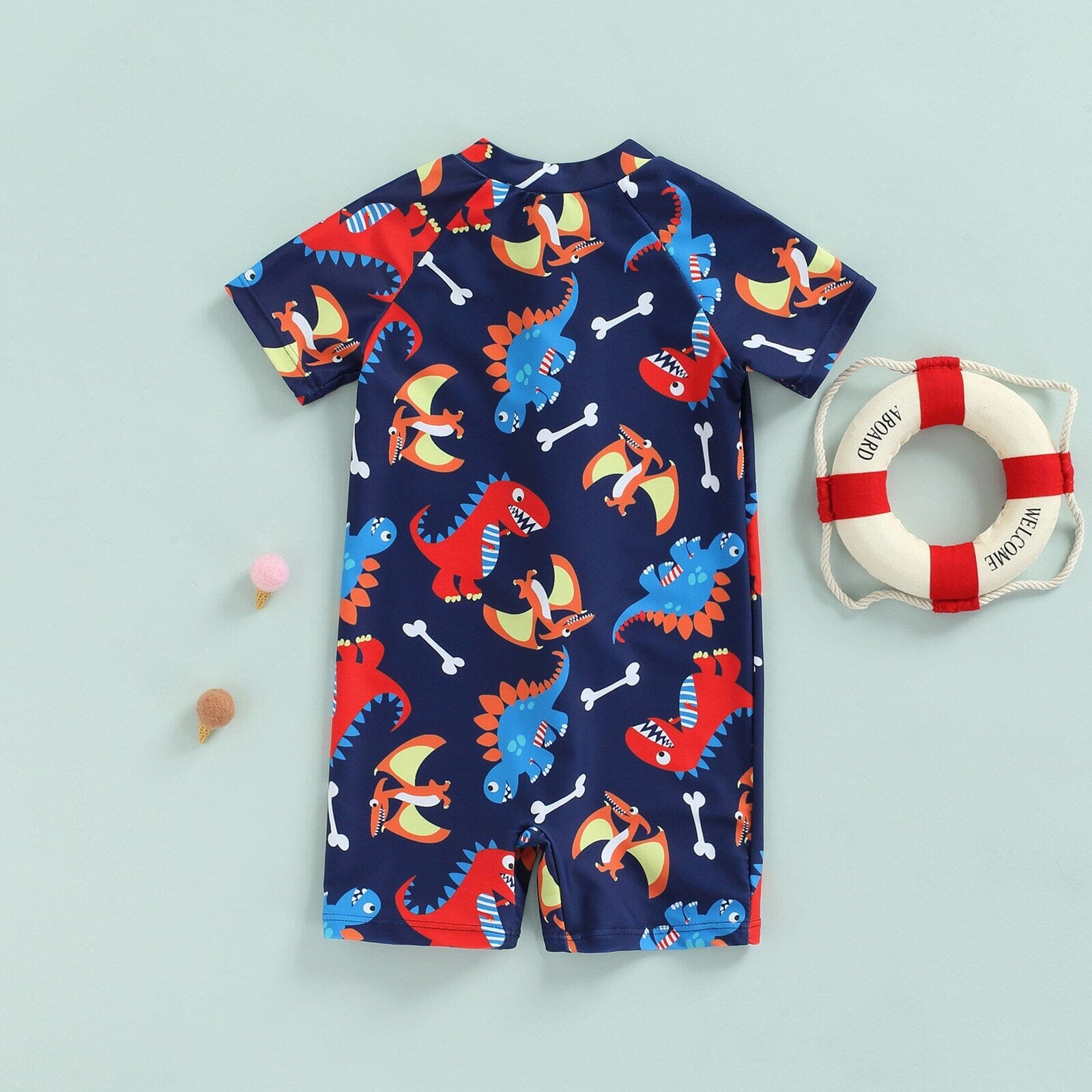 Macaquinho Praia Infantil Masculino Dino