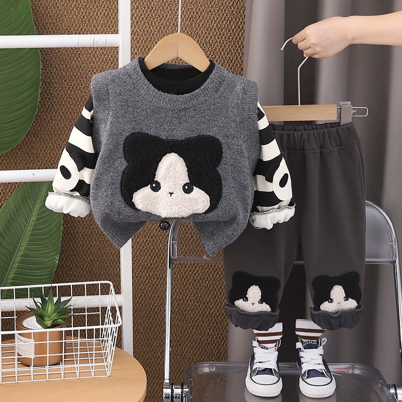 Conjunto Infantil Masculino Inverno 3 Peças Urso