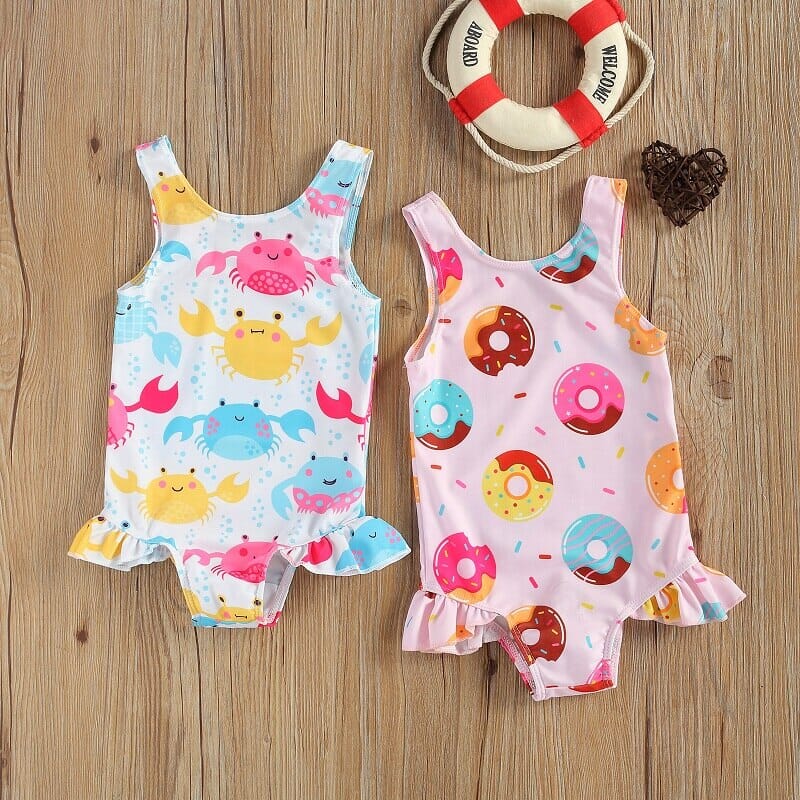 Maiô Infantil Caranguejo e Donut