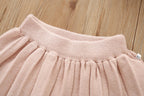Conjunto Infantil Feminino Tricô Lacinho Plíssado