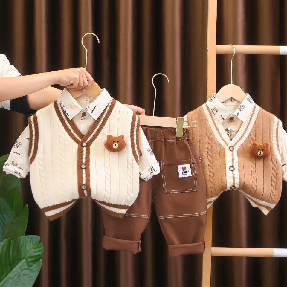 Conjunto Infantil Masculino 3 Peças Ursinho