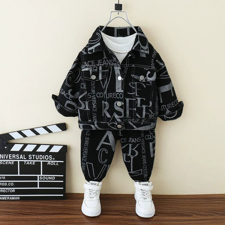 Conjunto Infantil Masculino Letras Jeans
