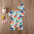Macaquinho de Praia Infantil Dinos + Touca