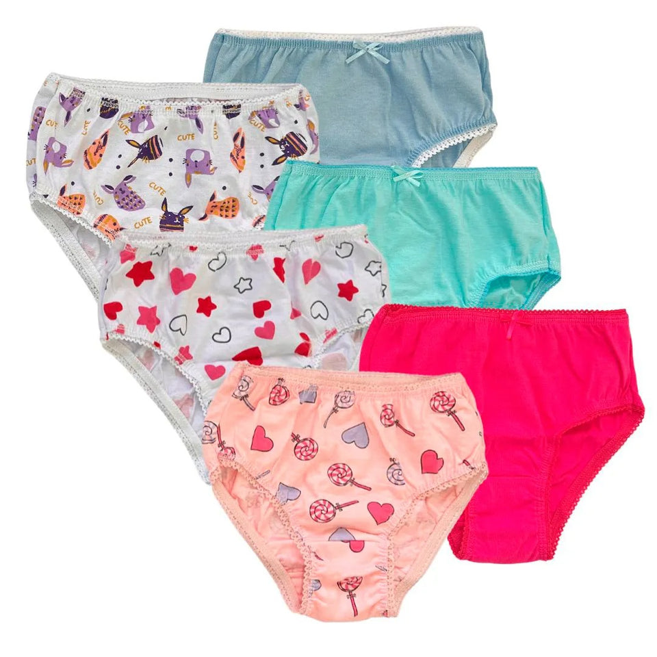 KIT 6 Calcinhas Infantil 100% Algodão